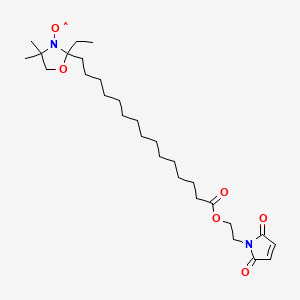 molecular formula C28H47N2O6 B1202019 (2-{15-[2-(2,5-Dioxo-2,5-dihydro-1h-pyrrol-1-yl)ethoxy]-15-oxopentadecyl}-2-ethyl-4,4-dimethyl-1,3-oxazolidin-3-yl)oxidanyl CAS No. 69425-84-9