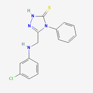 molecular formula C15H13ClN4S B12020245 5-[(3-Chloro-phenylamino)-methyl]-4-phenyl-4H-[1,2,4]triazole-3-thiol CAS No. 482638-09-5