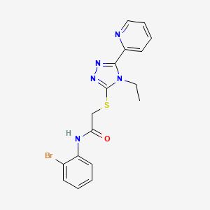 molecular formula C17H16BrN5OS B12020455 N-(2-bromophenyl)-2-{[4-ethyl-5-(pyridin-2-yl)-4H-1,2,4-triazol-3-yl]sulfanyl}acetamide CAS No. 577984-00-0