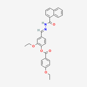 molecular formula C29H26N2O5 B12020497 2-Ethoxy-4-(2-(1-naphthoyl)carbohydrazonoyl)phenyl 4-ethoxybenzoate CAS No. 767305-59-9