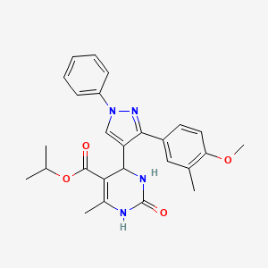 molecular formula C26H28N4O4 B12020914 isopropyl 4-(3-(4-methoxy-3-methylphenyl)-1-phenyl-1H-pyrazol-4-yl)-6-methyl-2-oxo-1,2,3,4-tetrahydropyrimidine-5-carboxylate CAS No. 618410-92-7