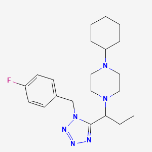 1-Cyclohexyl-4-[1-[1-[(4-fluorophenyl)methyl]-5-tetrazolyl]propyl]piperazine