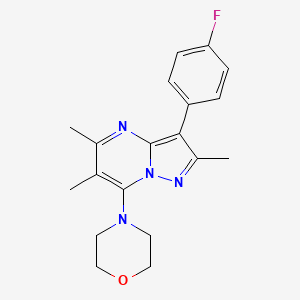 molecular formula C19H21FN4O B1202101 4-[3-(4-Fluorophenyl)-2,5,6-trimethyl-7-pyrazolo[1,5-a]pyrimidinyl]morpholine 