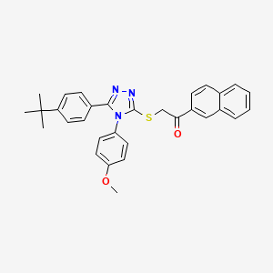 molecular formula C31H29N3O2S B12021081 2-{[5-(4-tert-butylphenyl)-4-(4-methoxyphenyl)-4H-1,2,4-triazol-3-yl]sulfanyl}-1-(naphthalen-2-yl)ethanone 