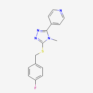 molecular formula C15H13FN4S B12021146 4-(5-((4-Fluorobenzyl)thio)-4-methyl-4H-1,2,4-triazol-3-yl)pyridine CAS No. 674809-44-0