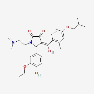 molecular formula C28H36N2O6 B12021252 1-[2-(dimethylamino)ethyl]-5-(3-ethoxy-4-hydroxyphenyl)-3-hydroxy-4-(4-isobutoxy-2-methylbenzoyl)-1,5-dihydro-2H-pyrrol-2-one 