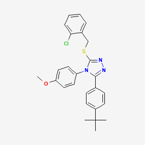 molecular formula C26H26ClN3OS B12021259 3-(4-tert-butylphenyl)-5-[(2-chlorobenzyl)sulfanyl]-4-(4-methoxyphenyl)-4H-1,2,4-triazole 
