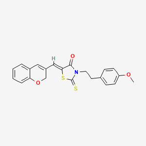 molecular formula C22H19NO3S2 B12021283 (5Z)-5-(2H-Chromen-3-ylmethylene)-3-[2-(4-methoxyphenyl)ethyl]-2-thioxo-1,3-thiazolidin-4-one CAS No. 618074-34-3