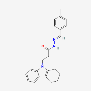 molecular formula C23H25N3O B12021303 N'-[(E)-(4-methylphenyl)methylidene]-3-(1,2,3,4-tetrahydro-9H-carbazol-9-yl)propanehydrazide 