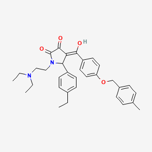 molecular formula C33H38N2O4 B12021322 1-[2-(Diethylamino)ethyl]-5-(4-ethylphenyl)-3-hydroxy-4-{4-[(4-methylbenzyl)oxy]benzoyl}-1,5-dihydro-2H-pyrrol-2-one 