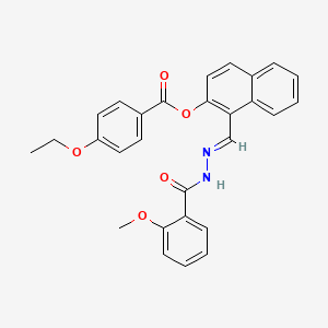 molecular formula C28H24N2O5 B12021335 1-(2-(2-Methoxybenzoyl)carbohydrazonoyl)-2-naphthyl 4-ethoxybenzoate CAS No. 765291-68-7