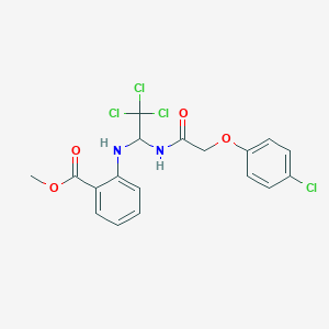molecular formula C18H16Cl4N2O4 B12021412 Methyl 2-[(2,2,2-trichloro-1-{[(4-chlorophenoxy)acetyl]amino}ethyl)amino]benzoate 
