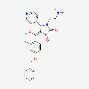 molecular formula C28H29N3O4 B12021435 4-(4-(Benzyloxy)-2-methylbenzoyl)-1-(2-(dimethylamino)ethyl)-3-hydroxy-5-(pyridin-4-yl)-1H-pyrrol-2(5H)-one CAS No. 488716-22-9