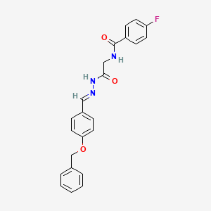 molecular formula C23H20FN3O3 B12021448 N-(2-(2-(4-(Benzyloxy)benzylidene)hydrazino)-2-oxoethyl)-4-fluorobenzamide CAS No. 765276-45-7
