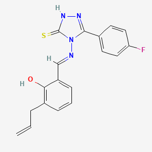 molecular formula C18H15FN4OS B12021468 4-((3-Allyl-2-hydroxybenzylidene)amino)-3-(4-fluorophenyl)-1H-1,2,4-triazole-5(4H)-thione CAS No. 578722-44-8