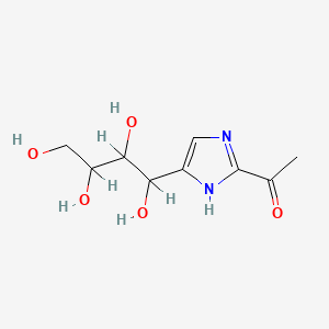 molecular formula C9H14N2O5 B1202148 1-[5-(1,2,3,4-tetrahydroxybutyl)-1H-imidazol-2-yl]ethanone CAS No. 95120-07-3
