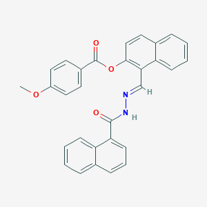 molecular formula C30H22N2O4 B12021487 [1-[(E)-(naphthalene-1-carbonylhydrazinylidene)methyl]naphthalen-2-yl] 4-methoxybenzoate 