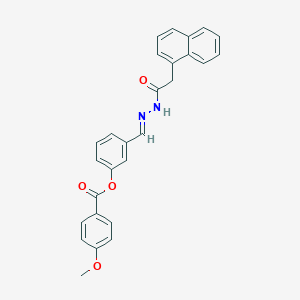 molecular formula C27H22N2O4 B12021518 3-(2-(1-Naphthylacetyl)carbohydrazonoyl)phenyl 4-methoxybenzoate CAS No. 769155-95-5