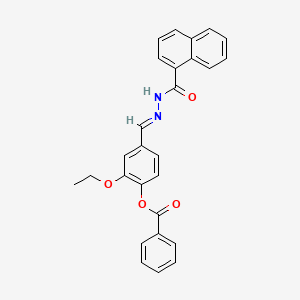 molecular formula C27H22N2O4 B12021522 2-Ethoxy-4-(2-(1-naphthoyl)carbohydrazonoyl)phenyl benzoate CAS No. 764692-71-9