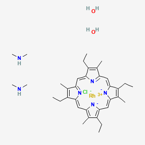 molecular formula C36H54ClN6O2Rh B1202155 N-methylmethanamine;rhodium(3+);2,7,12,17-tetraethyl-3,8,13,18-tetramethylporphyrin-22,23-diide;chloride;dihydrate CAS No. 50773-64-3