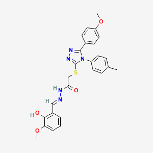 molecular formula C26H25N5O4S B12021565 N'-[(E)-(2-hydroxy-3-methoxyphenyl)methylidene]-2-{[5-(4-methoxyphenyl)-4-(4-methylphenyl)-4H-1,2,4-triazol-3-yl]sulfanyl}acetohydrazide 