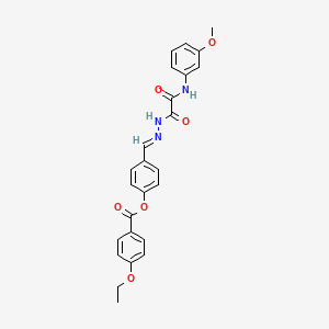 molecular formula C25H23N3O6 B12021578 4-(2-((3-Methoxyanilino)(oxo)acetyl)carbohydrazonoyl)phenyl 4-ethoxybenzoate CAS No. 769157-17-7