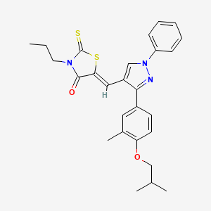 molecular formula C27H29N3O2S2 B12021595 (5Z)-5-{[3-(4-isobutoxy-3-methylphenyl)-1-phenyl-1H-pyrazol-4-yl]methylene}-3-propyl-2-thioxo-1,3-thiazolidin-4-one CAS No. 623934-84-9
