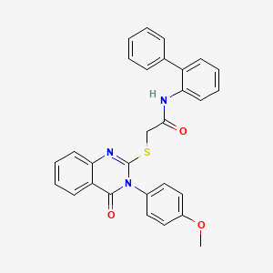molecular formula C29H23N3O3S B12021652 N-(biphenyl-2-yl)-2-{[3-(4-methoxyphenyl)-4-oxo-3,4-dihydroquinazolin-2-yl]sulfanyl}acetamide 
