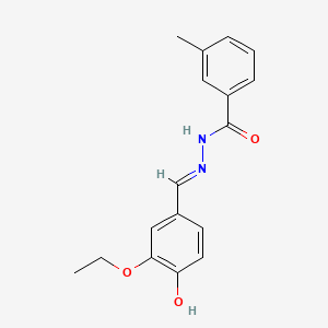 molecular formula C17H18N2O3 B12021668 N'-(3-ethoxy-4-hydroxybenzylidene)-3-methylbenzohydrazide CAS No. 316143-37-0
