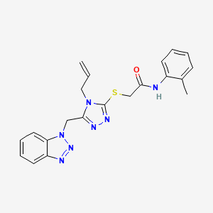 molecular formula C21H21N7OS B12021675 2-{[4-Allyl-5-(1H-1,2,3-benzotriazol-1-ylmethyl)-4H-1,2,4-triazol-3-YL]sulfanyl}-N-(2-methylphenyl)acetamide CAS No. 540498-27-9