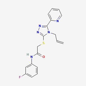 molecular formula C18H16FN5OS B12021698 N-(3-fluorophenyl)-2-{[4-(prop-2-en-1-yl)-5-(pyridin-2-yl)-4H-1,2,4-triazol-3-yl]sulfanyl}acetamide CAS No. 586990-99-0