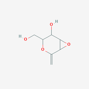 molecular formula C7H10O4 B1202170 2,6:3,4-Dianhydro-1-deoxyhept-1-enitol CAS No. 69165-03-3
