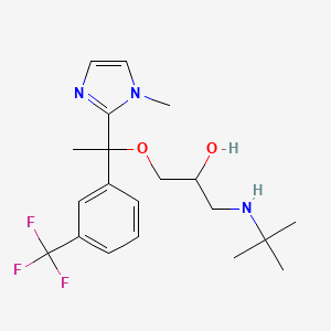 molecular formula C20H28F3N3O2 B1202172 1-(Tert-butylamino)-3-{1-(1-methyl-1h-imidazol-2-yl)-1-[3-(trifluoromethyl)phenyl]ethoxy}propan-2-ol CAS No. 121264-01-5