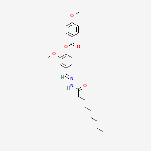 molecular formula C26H34N2O5 B12021729 4-(2-Decanoylcarbohydrazonoyl)-2-methoxyphenyl 4-methoxybenzoate CAS No. 765909-81-7