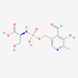 molecular formula C11H15N2O8P B1202174 (2S)-2-[[(4-formyl-5-hydroxy-6-methylpyridin-3-yl)methoxy-hydroxyphosphoryl]amino]-3-hydroxypropanoic acid CAS No. 76500-10-2