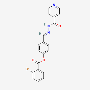 molecular formula C20H14BrN3O3 B12021765 4-(2-Isonicotinoylcarbohydrazonoyl)phenyl 2-bromobenzoate CAS No. 382596-79-4