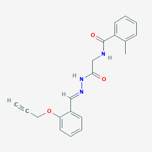 molecular formula C20H19N3O3 B12021771 2-Methyl-N-(2-oxo-2-(2-(2-(2-propynyloxy)benzylidene)hydrazino)ethyl)benzamide CAS No. 765307-16-2