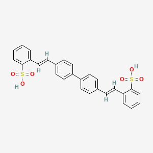 molecular formula C28H22O6S2 B1202180 2,2'-([1,1'-Biphenyl]-4,4'-diyldivinylene)bis(benzenesulphonic) acid CAS No. 38775-22-3