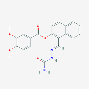 molecular formula C21H19N3O5 B12021847 1-(2-(Aminocarbonyl)carbohydrazonoyl)-2-naphthyl 3,4-dimethoxybenzoate CAS No. 769155-87-5