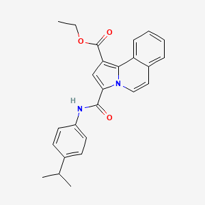 molecular formula C25H24N2O3 B12021855 Ethyl 3-((4-isopropylphenyl)carbamoyl)pyrrolo[2,1-a]isoquinoline-1-carboxylate CAS No. 618444-30-7