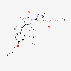 molecular formula C31H32N2O6S B12021861 Allyl 2-[3-(4-butoxybenzoyl)-2-(4-ethylphenyl)-4-hydroxy-5-oxo-2,5-dihydro-1H-pyrrol-1-YL]-4-methyl-1,3-thiazole-5-carboxylate CAS No. 609795-63-3