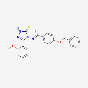 molecular formula C23H20N4O2S B12021932 4-({(E)-[4-(benzyloxy)phenyl]methylidene}amino)-5-(2-methoxyphenyl)-4H-1,2,4-triazole-3-thiol 
