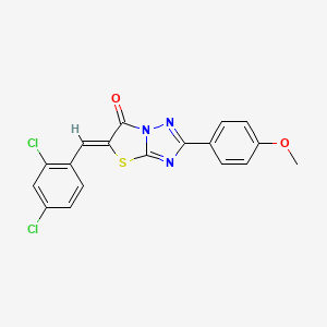molecular formula C18H11Cl2N3O2S B12021940 (5Z)-5-(2,4-dichlorobenzylidene)-2-(4-methoxyphenyl)[1,3]thiazolo[3,2-b][1,2,4]triazol-6(5H)-one CAS No. 538340-11-3