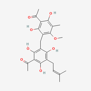molecular formula C24H28O8 B1202195 Mallotojaponin CAS No. 86828-07-1