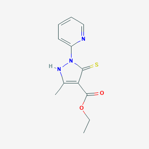 B012022 1H-Pyrazole-4-carboxylic acid, 5-mercapto-3-methyl-1-(2-pyridinyl)-, ethyl ester CAS No. 104909-31-1