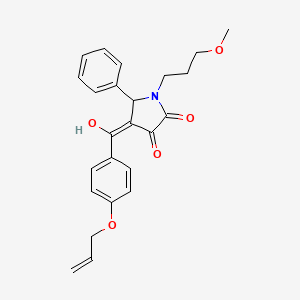 molecular formula C24H25NO5 B12022019 4-(4-(Allyloxy)benzoyl)-3-hydroxy-1-(3-methoxypropyl)-5-phenyl-1H-pyrrol-2(5H)-one CAS No. 618077-24-0