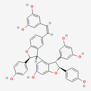 5-[(Z)-2-[(2S,3S)-3-[(2S,3S)-3-(3,5-dihydroxyphenyl)-6-hydroxy-2-(4-hydroxyphenyl)-2,3-dihydro-1-benzofuran-4-yl]-2-(4-hydroxyphenyl)-2,3-dihydro-1-benzofuran-5-yl]ethenyl]benzene-1,3-diol