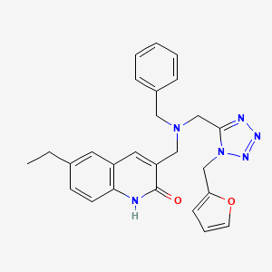 6-ethyl-3-[[[1-(2-furanylmethyl)-5-tetrazolyl]methyl-(phenylmethyl)amino]methyl]-1H-quinolin-2-one