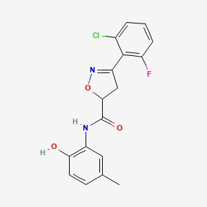 3-(2-chloro-6-fluorophenyl)-N-(2-hydroxy-5-methylphenyl)-4,5-dihydroisoxazole-5-carboxamide