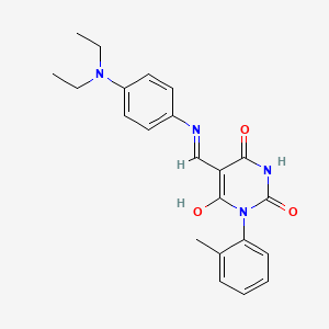 5-[[4-(Diethylamino)anilino]methylidene]-1-(2-methylphenyl)-1,3-diazinane-2,4,6-trione